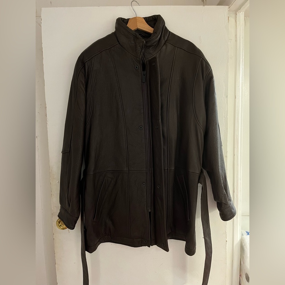 Vintage Heavy duty leather jacket with thermal removable lining